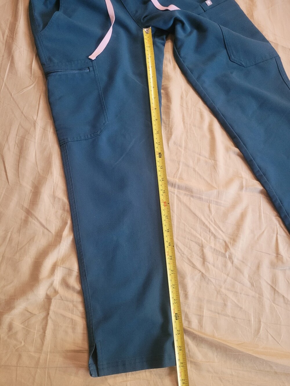 Figs Yola 2.0 Scrub Pants,Caribbean Blue,Yoga Waistband,XS petite - Picture 7 of 16
